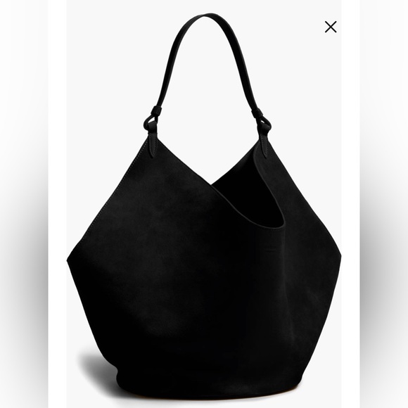 KHAITE Lotus Black Suede Women's Bag tote medium - Picture 2 of 14